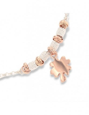 Bracciale Argento Rodiato Ciondolo Quadrifoglio [731a16eb]
