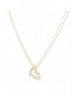 Collana Argento Dorato Ciondolo Cuore ZIrconi Bianchi [649c6ee8]