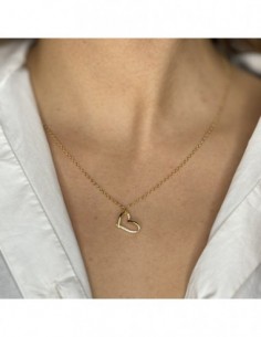 Collana Argento Dorato Ciondolo Cuore ZIrconi Bianchi [649c6ee8] 2