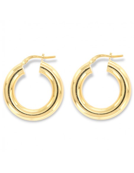 Orecchini Argento Dorato Cerchi 25MM Diametro [0fff63ba]