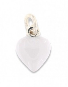 Ciondolo Argento Smaltato Cuore Bianco 10MM [01592d61]