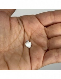 Ciondolo Argento Smaltato Cuore Bianco 10MM [01592d61] 2