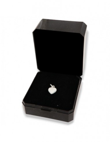 Ciondolo Argento Smaltato Cuore Bianco 10MM [8bfc3c93]
