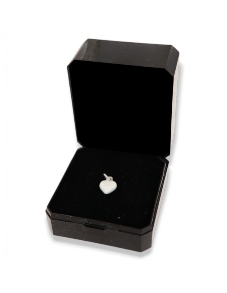 Ciondolo Argento Smaltato Cuore Bianco 10MM [8bfc3c93]