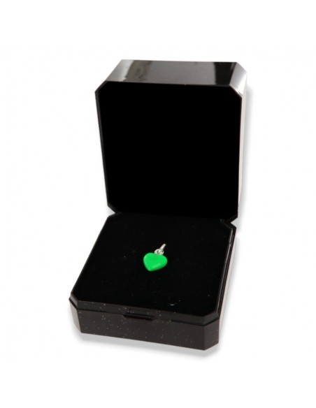 Ciondolo Argento Smaltato Cuore Verde 10MM [d2fe9178]