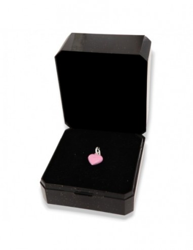 Ciondolo Argento Smaltato Cuore Rosa Carne 10MM [dca7207b]