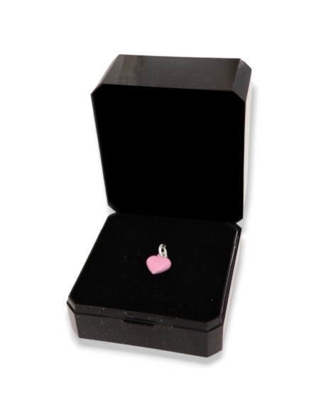 Ciondolo Argento Smaltato Cuore Rosa Carne 10MM [dca7207b]