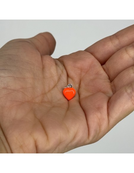 Ciondolo Argento Smaltato Cuore Arancione 10MM [4cb06c60]