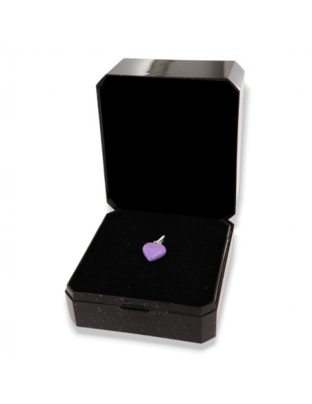 Ciondolo Argento Smaltato Cuore Lilla 10MM [ce4cf37f]