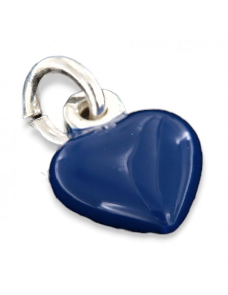 Ciondolo Argento Smaltato Cuore Blu 10MM [58d7d26c]