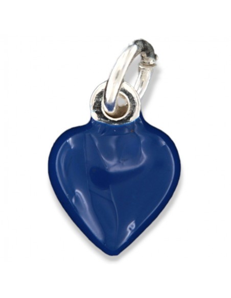 Ciondolo Argento Smaltato Cuore Blu 10MM [5d879572]