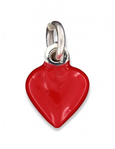 Ciondolo Argento Smaltato Cuore Rosso 10MM [23733921]