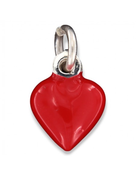 Ciondolo Argento Smaltato Cuore Rosso 10MM [23733921]