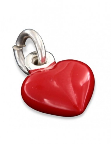 Ciondolo Argento Smaltato Cuore Rosso 10MM [d970cbbd]