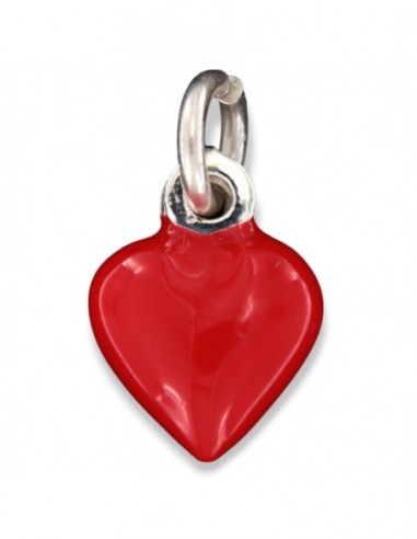 Ciondolo Argento Smaltato Cuore Rosso 10MM [dc208ca3]