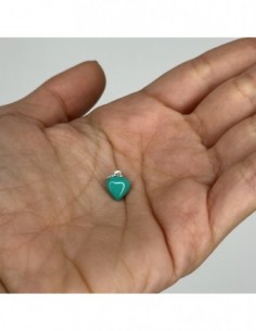Ciondolo Argento Smaltato Cuore Verde Acqua 10MM [fa557a2c] 2