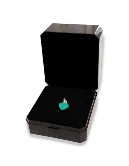 Ciondolo Argento Smaltato Cuore Verde Acqua 10MM [e2c824a5]