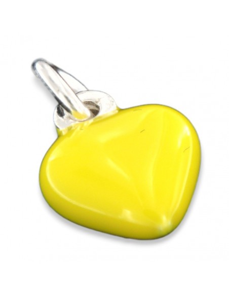 Ciondolo Argento Smaltato Cuore Giallo 10MM [5edc13bc]