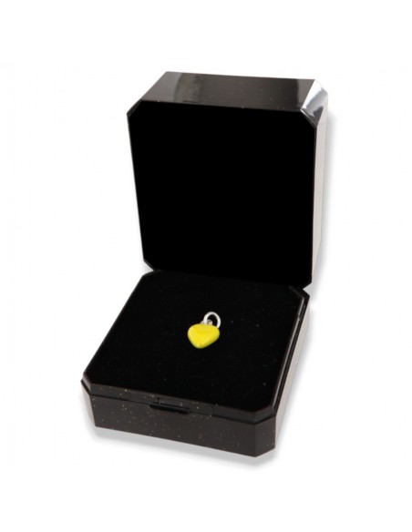 Ciondolo Argento Smaltato Cuore Giallo 10MM [ec9195a6]