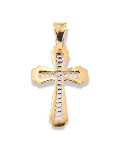 Ciondolo Oro Giallo Crocifisso Fondo Oro Bianco [12c7dacf]