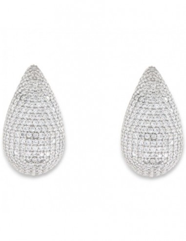 Orecchini Argento Rodiato Goccia Zirconi Pavè [97fd9bb7]
