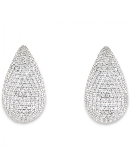 Orecchini Argento Rodiato Goccia Zirconi Pavè [97fd9bb7]