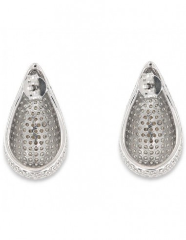 Orecchini Argento Rodiato Goccia Zirconi Pavè [91b19ea2]