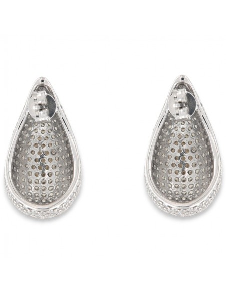 Orecchini Argento Rodiato Goccia Zirconi Pavè [91b19ea2]