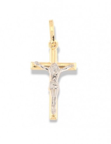 Ciondolo Oro Giallo Crocifisso Gesù In Oro Bianco [1270c70e]