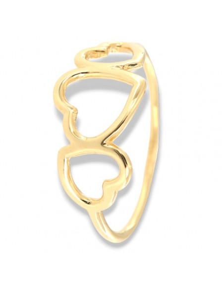 Anello Oro Giallo Cuori [f075b4e8]