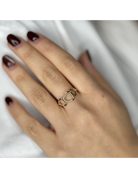 Anello Oro Giallo Cuori [093d837c]