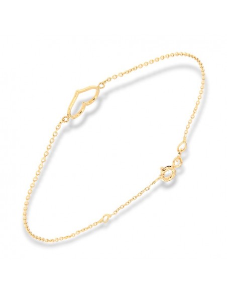 Bracciale Oro Giallo Catenina CIondolo Cuore [ea09159c]