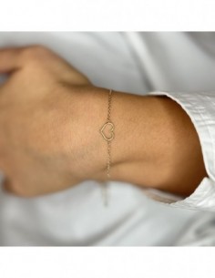 Bracciale Oro Giallo Catenina CIondolo Cuore [ea09159c] 2