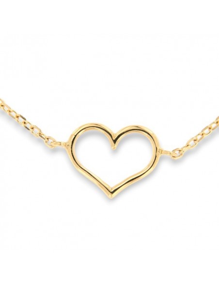 Bracciale Oro Giallo Catenina CIondolo Cuore [d78b26c5]