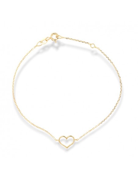 Bracciale Oro Giallo Catenina CIondolo Cuore [d2db61db]