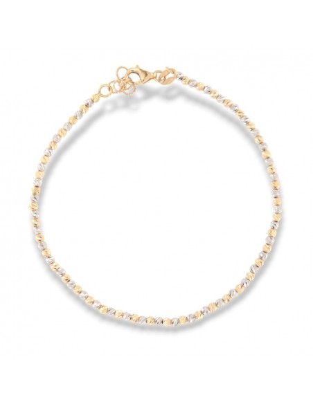Bracciale Oro Giallo Sfere 2 Colori Rigate 2,25MM Diametro [dc82d0d8]