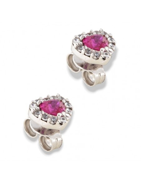Orecchini Oro Bianco Principessa Cuore ZIrconi Viola [34f53241]