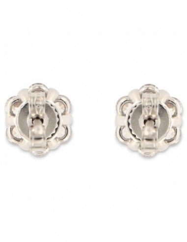 Orecchini Oro Bianco Fiore Zirconi Bianchi [3ffcc45c]