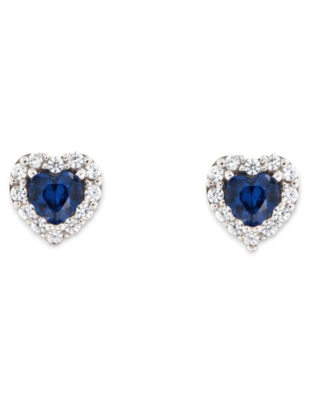 Orecchini Oro Bianco Principessa Cuore Blu [0ff342a6]