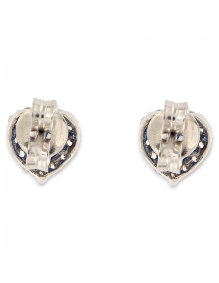 Orecchini Oro Bianco Principessa Cuore Blu [b8501c5d]