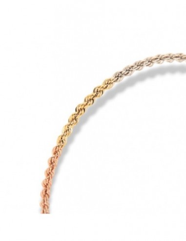 Bracciale Oro Giallo Bianco Rosa Maglia Rope [5027fec4]