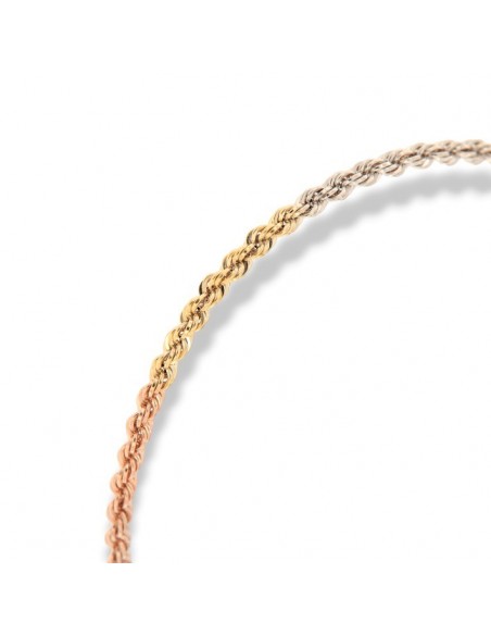 Bracciale Oro Giallo Bianco Rosa Maglia Rope [5027fec4]