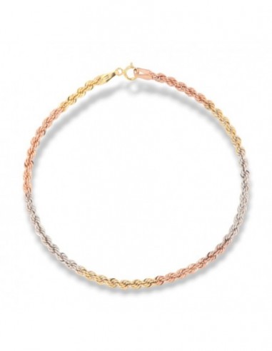 Bracciale Oro Giallo Bianco Rosa Maglia Rope [5577b9da]