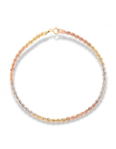 Bracciale Oro Giallo Bianco Rosa Maglia Rope [5577b9da]