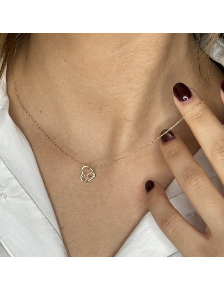 Collana Oro Giallo Cuore Con Cuori Interni [397ac266]