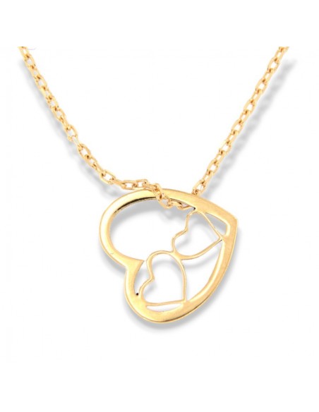 Collana Oro Giallo Cuore Con Cuori Interni [8e670362]