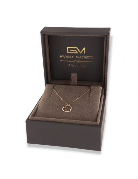 Collana Oro Giallo Cuore Con Cuori Interni [e50cc675]