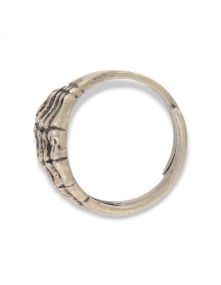 Anello Argento Brunito Mano Con Ossa [30f0cd69]