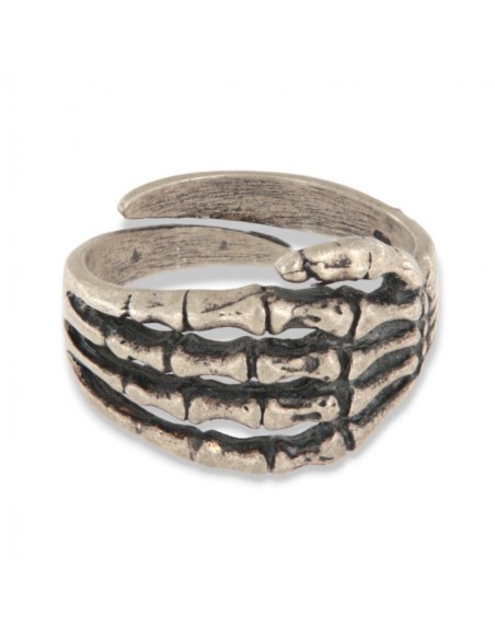 Anello Argento Brunito Mano Con Ossa [d0c973b6]