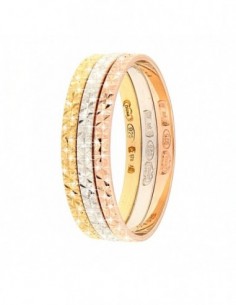 ANELLO ARGENTO RODIATO TRE COLORI 5,1 MM MISURA 14 [299b685b]